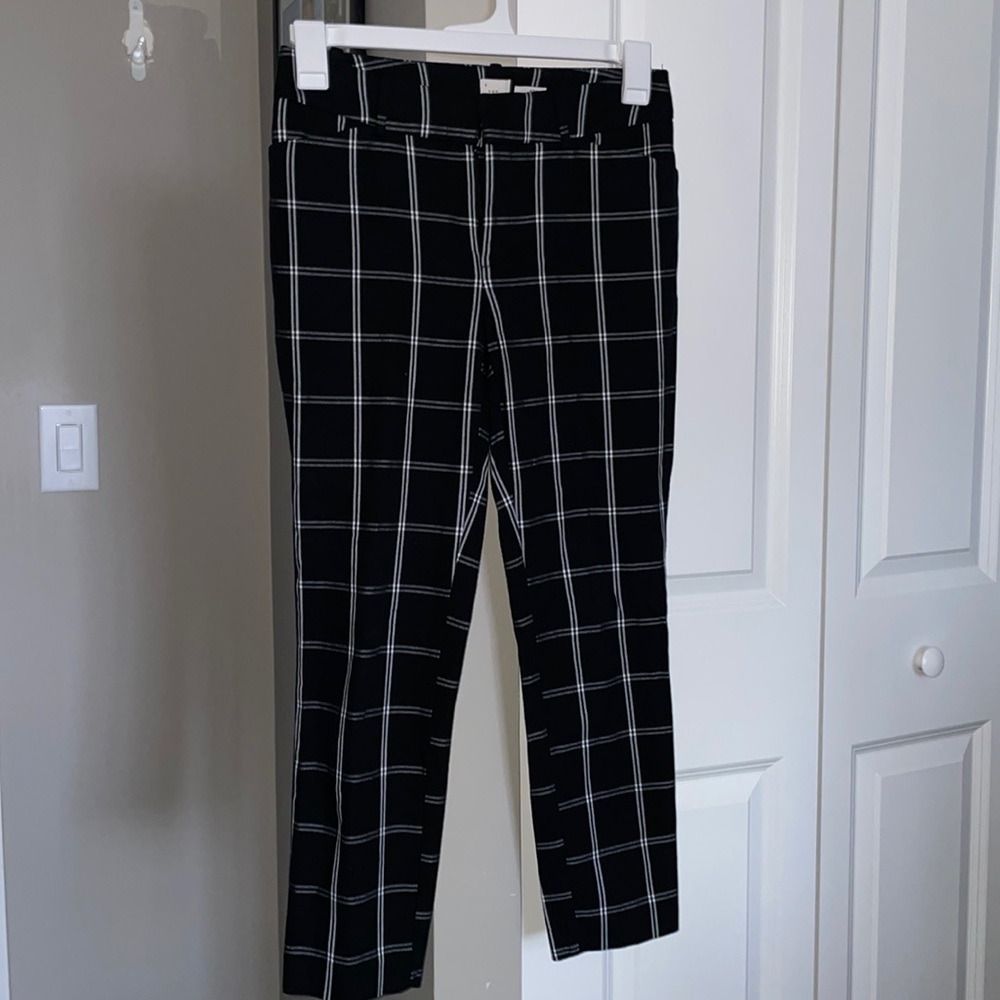 A New Day Black and White Checkered White Pants